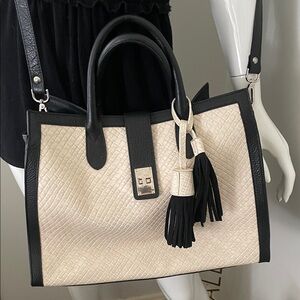 Claudia Firenze embossed leather Italian tote bag crossbody